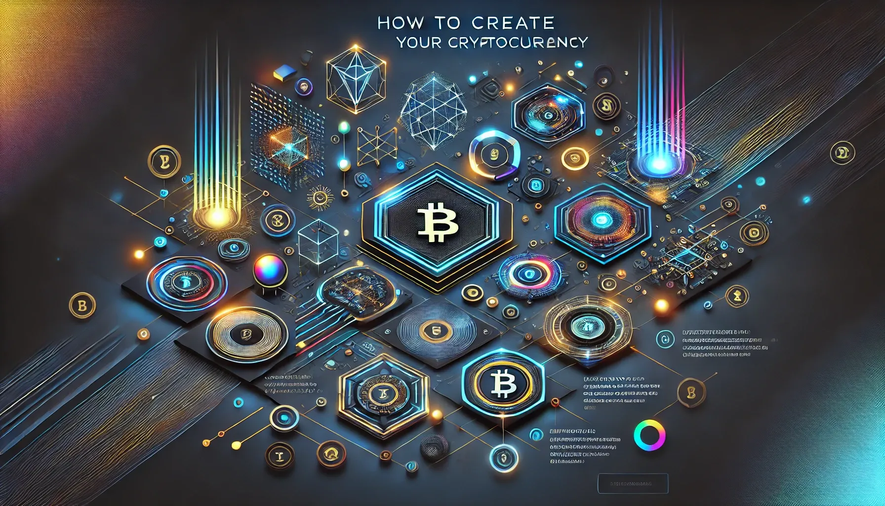 Guide to create your cryptocurrency, dark shades, technological, bitcoin currency 